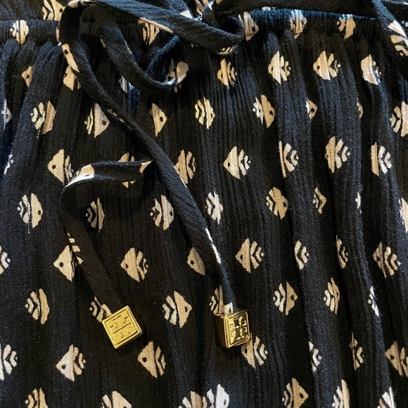 Tory Burch Black Seymore Fish Deep V Swimsuit Coverup/Dress/Tunic SZ S - Picture 2 of 4